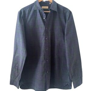 Burberry Alexander Check Long Sleeve Shirt navy and green check pattern size XL